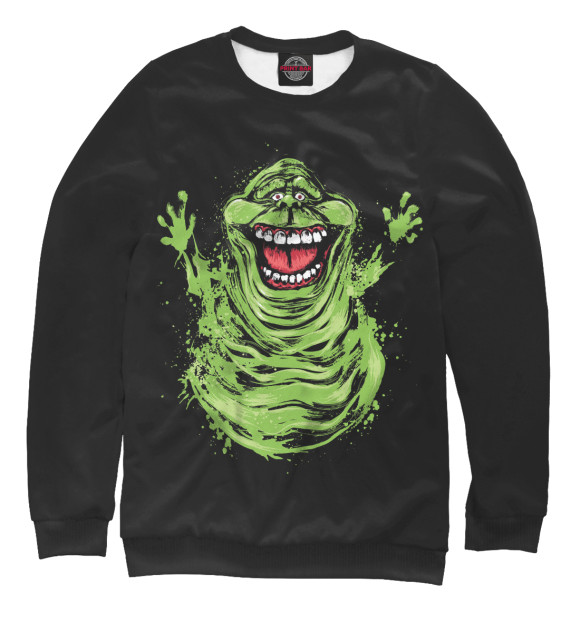 Мужской свитшот с изображением Лизун цвета Белый