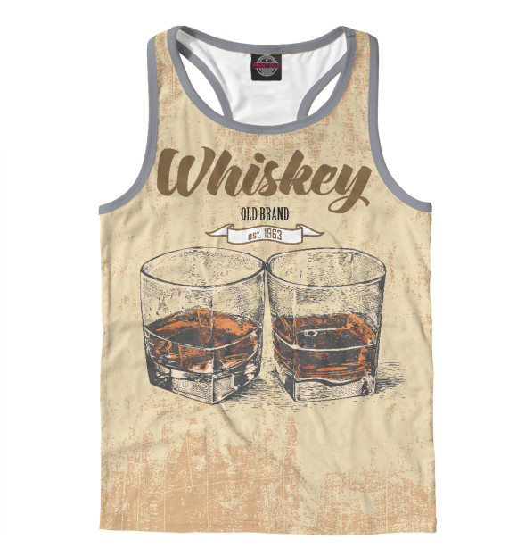 Мужская майка-борцовка с изображением Виски цвета Белый