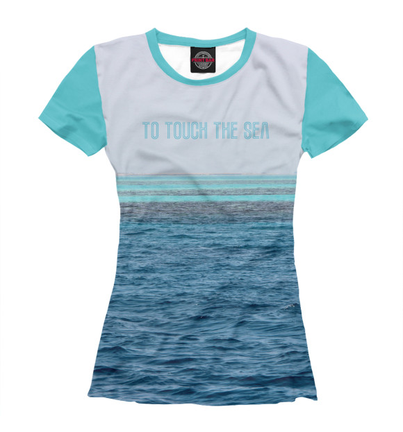 Женская футболка с изображением to touch the sea цвета Белый