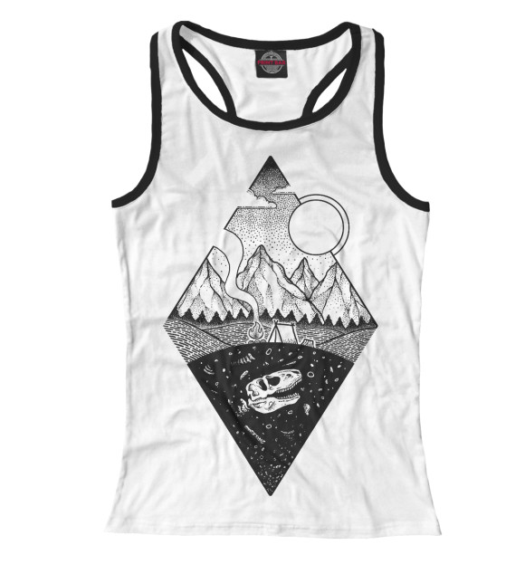 Женская майка-борцовка с изображением Наступление ночи цвета Белый