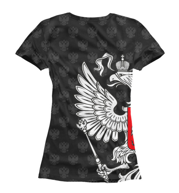 Женская футболка с изображением Россия Premium Black цвета Белый