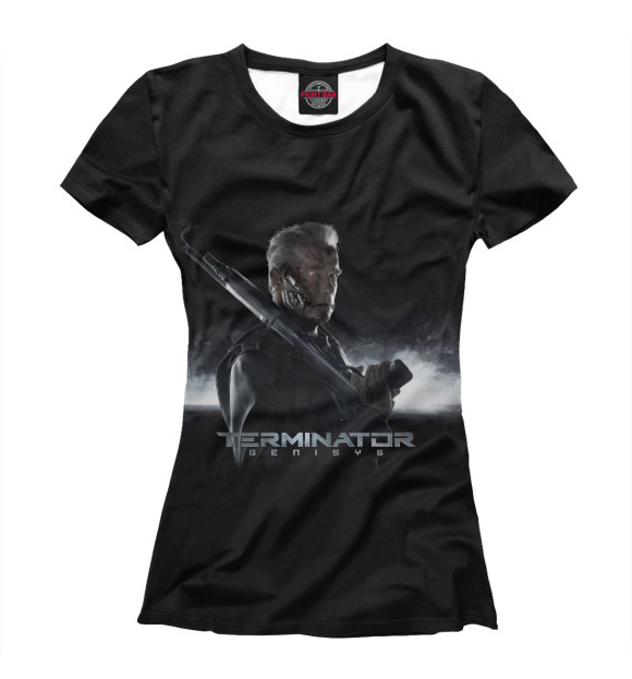 Футболка для девочек с изображением Terminator цвета Белый