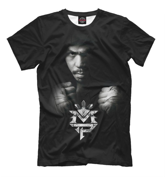 Мужская футболка с изображением Manny Pacquiao цвета Черный