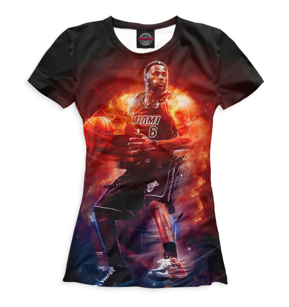 Женская футболка с изображением Леброн Джеймс цвета Белый