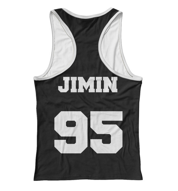 Женская майка-борцовка с изображением Jimin 95 цвета Белый