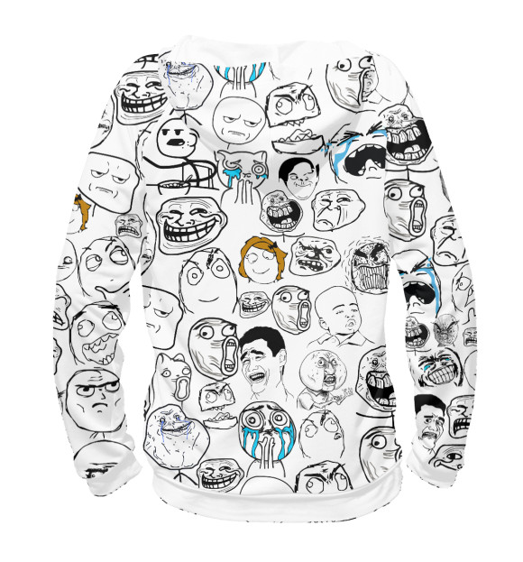 Мужское худи с изображением Мемы цвета Белый