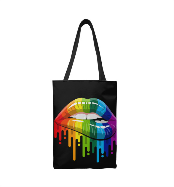 Сумка-шоппер с изображением Rainbow Lips цвета 