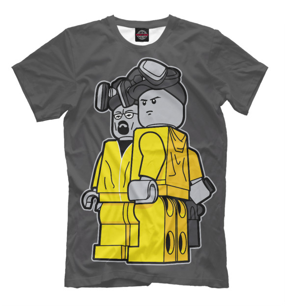 Мужская футболка с изображением Breaking Lego цвета Серый