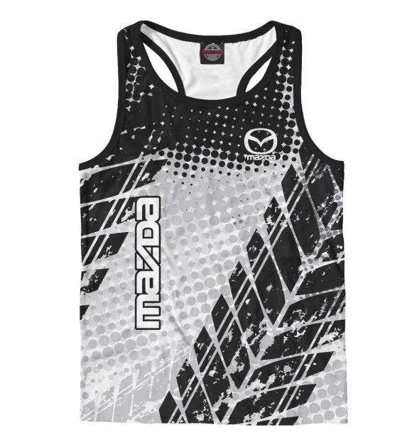 Мужская майка-борцовка с изображением Mazda цвета Белый