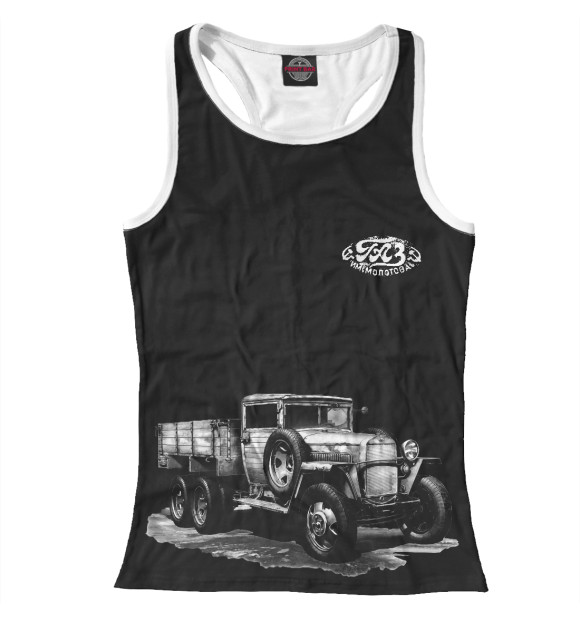 Женская майка-борцовка с изображением ГАЗ-ААА-В цвета Белый