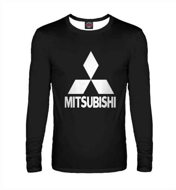 Мужской лонгслив с изображением Mitsubishi цвета Белый