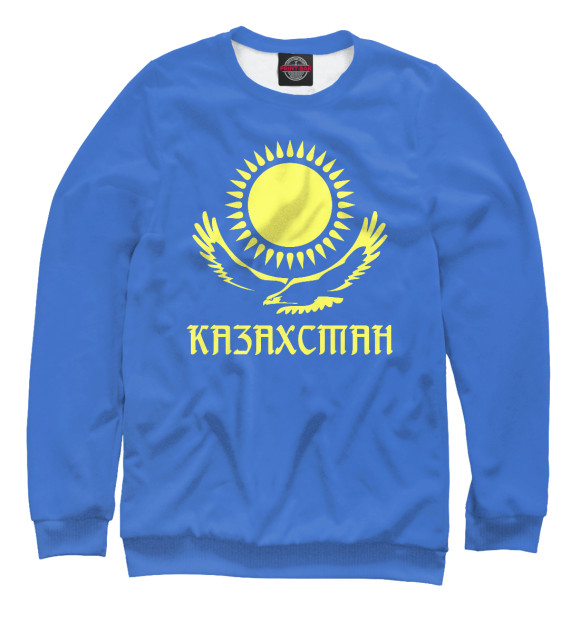 Свитшот для девочек с изображением Казахстан цвета Белый