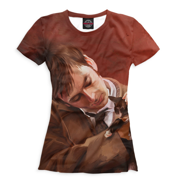 Женская футболка с изображением Доктор Кто цвета Белый