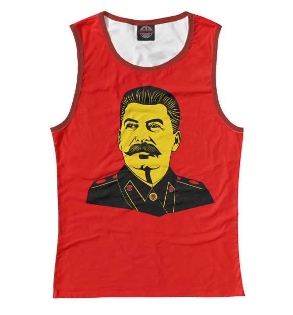 Женская майка с изображением Вождь СССР цвета Белый