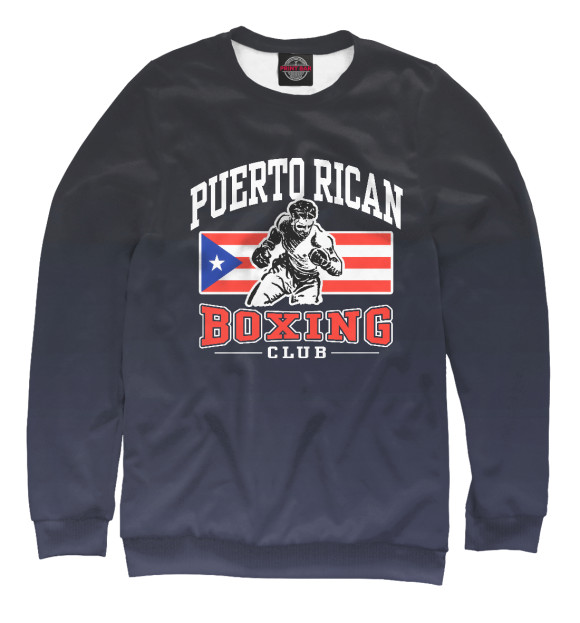 Мужской свитшот с изображением Puerto Rican Boxing цвета Белый