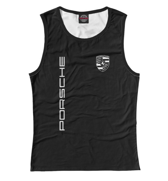 Майка для девочки с изображением Porsche цвета Белый