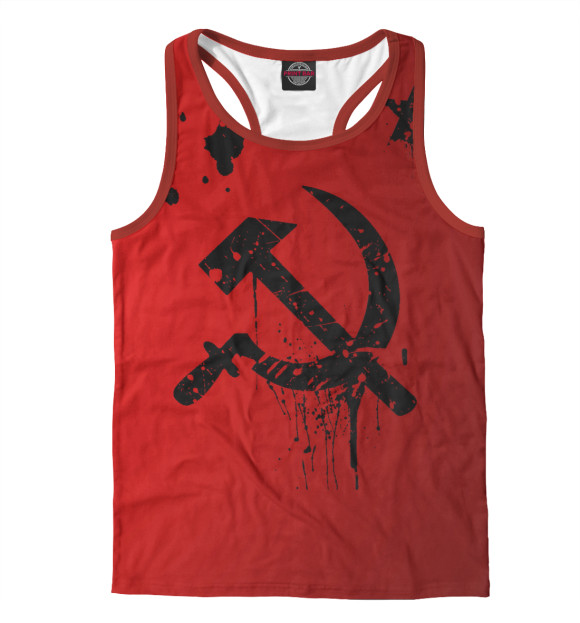 Мужская майка-борцовка с изображением СССР цвета Белый