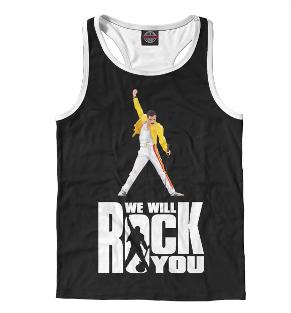 Мужская майка-борцовка с изображением Queen цвета Белый