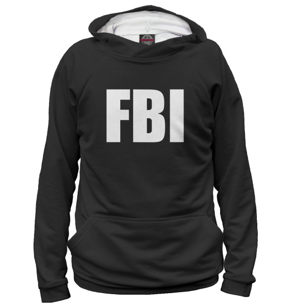 Мужское худи с изображением FBI цвета Белый