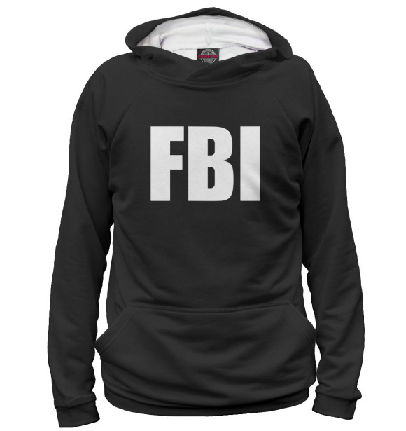Женское худи с изображением FBI цвета Белый
