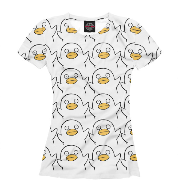 Женская футболка с изображением Утка цвета Белый