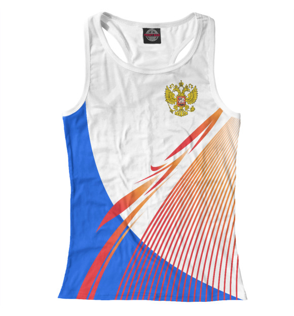 Женская майка-борцовка с изображением Символика РФ цвета Белый