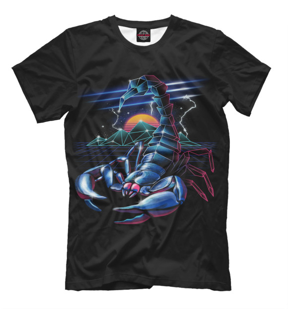 Мужская футболка с изображением Скорпион цвета Черный
