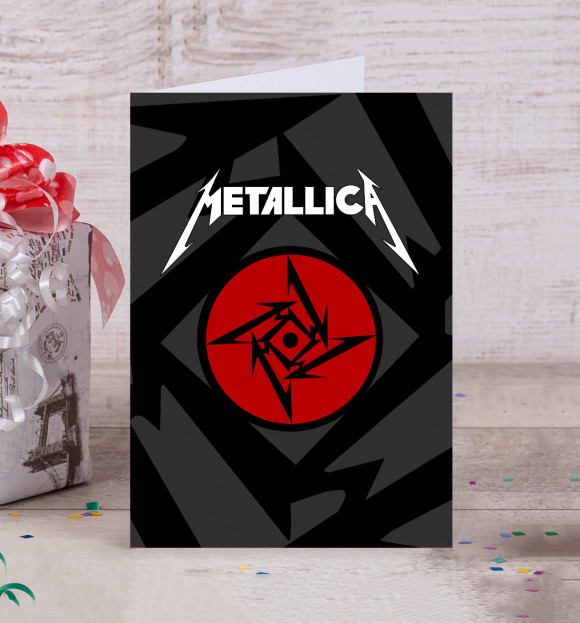 Открытка с изображением Metallica цвета Белый