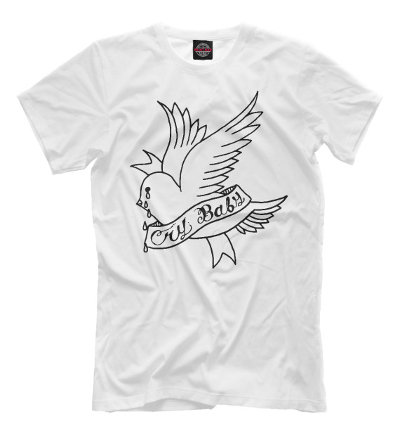 Мужская футболка с изображением Lil Peep цвета Молочно-белый
