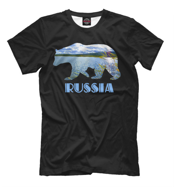 Мужская футболка с изображением Моя Россия - Мои просторы цвета Черный