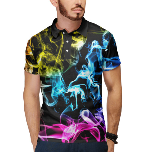 

Поло Print Bar, Белый, Дым