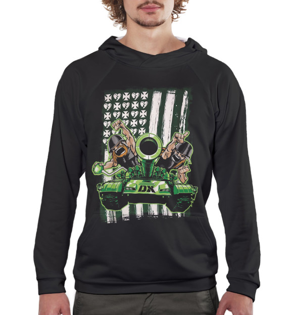 Мужское худи с изображением DX цвета Белый