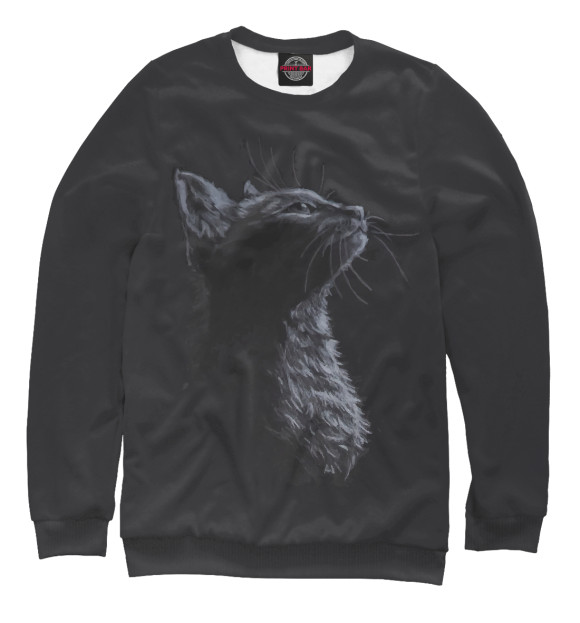 Женский свитшот с изображением Cat Art цвета Белый