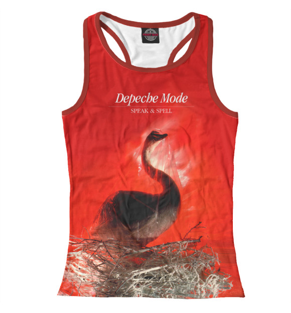 Женская майка-борцовка с изображением Speak & Spell цвета Белый