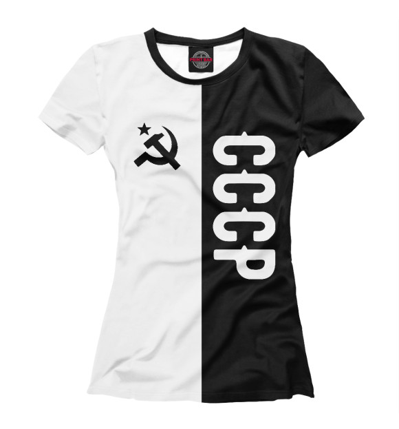 Футболка для девочек с изображением СССР Black&White цвета Белый