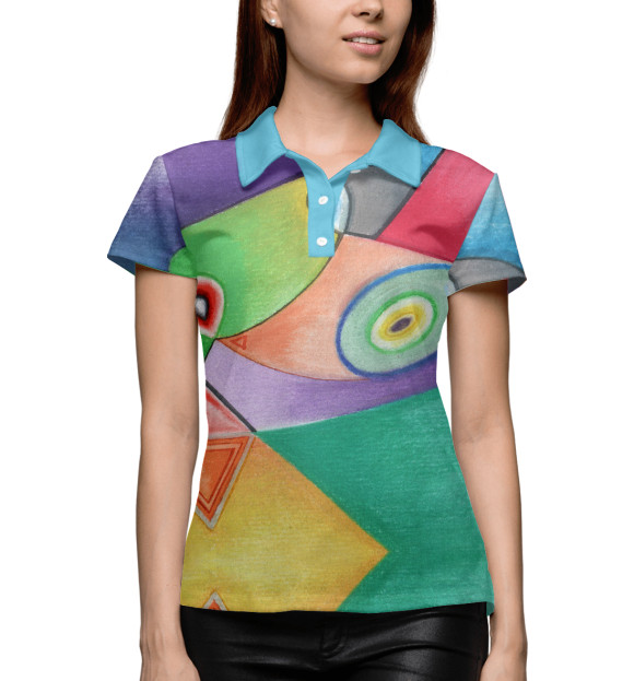 Женское поло с изображением Разноцветные сны цвета Белый