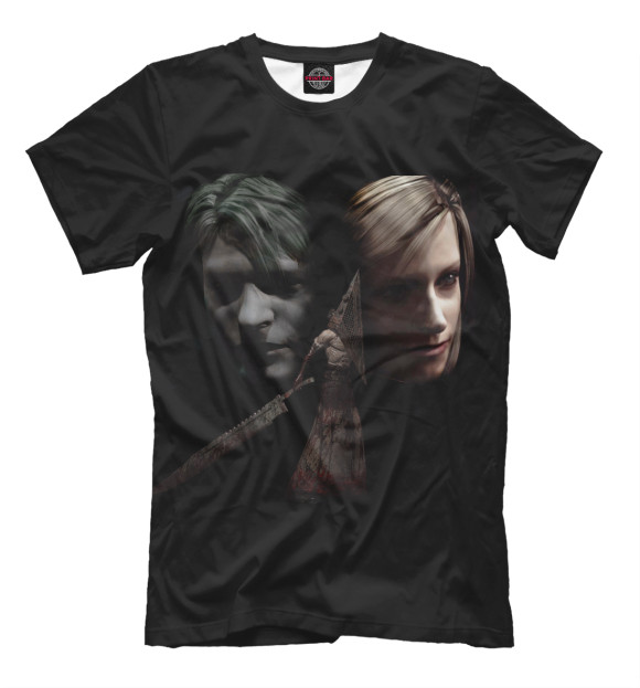 Мужская футболка с изображением Silent Hill 2 цвета Черный