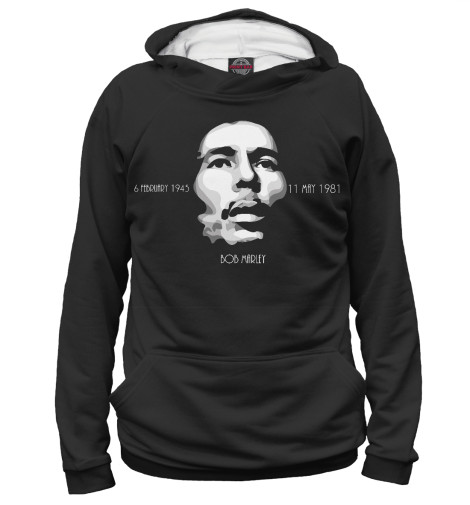 

Худи Print Bar, Белый, Bob Marley date