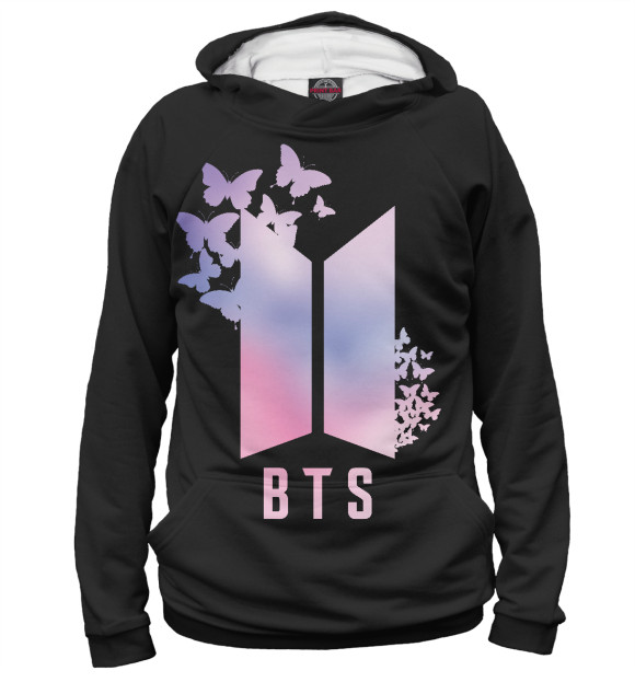 Мужское худи с изображением BTS цвета Белый