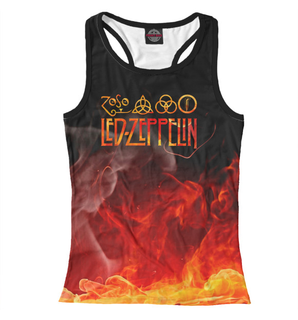 Женская майка-борцовка с изображением Led Zeppelin цвета Белый