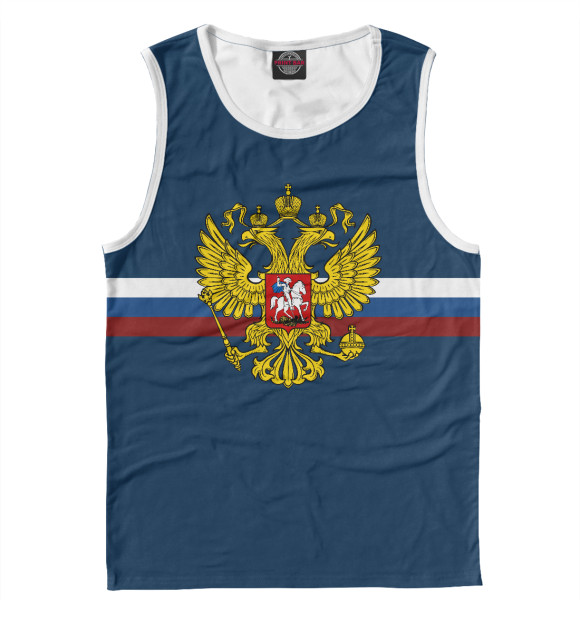 Майка для мальчика с изображением Герб России цвета Белый