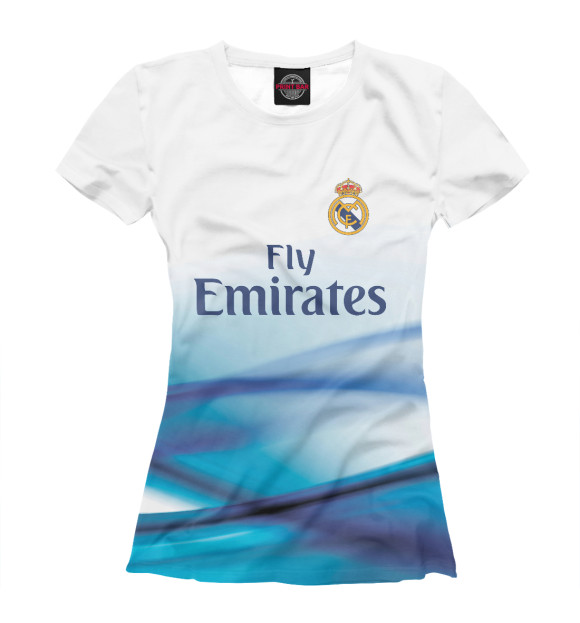 Футболка для девочек с изображением Real Madrid цвета Белый