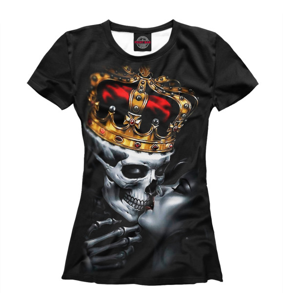 Женская футболка с изображением Король цвета Белый