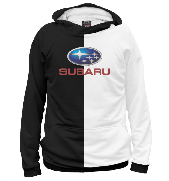 Мужское худи с изображением Subaru цвета Белый