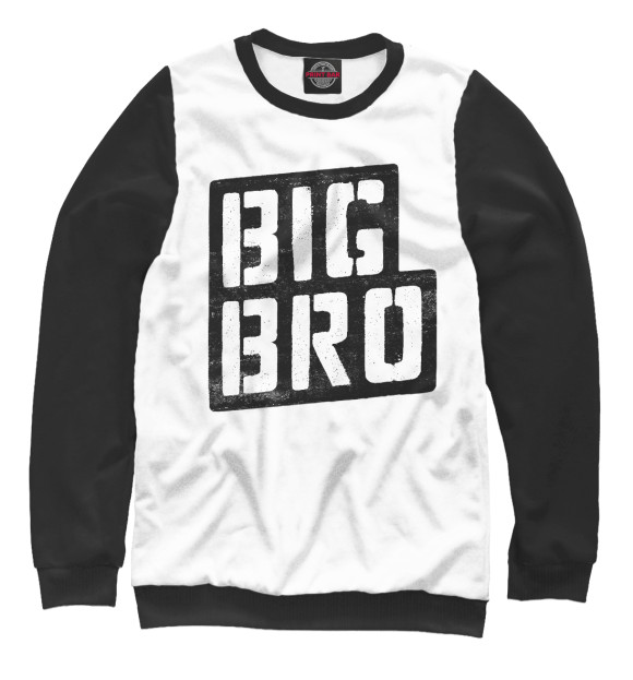 Свитшот для девочек с изображением Big bro цвета Белый