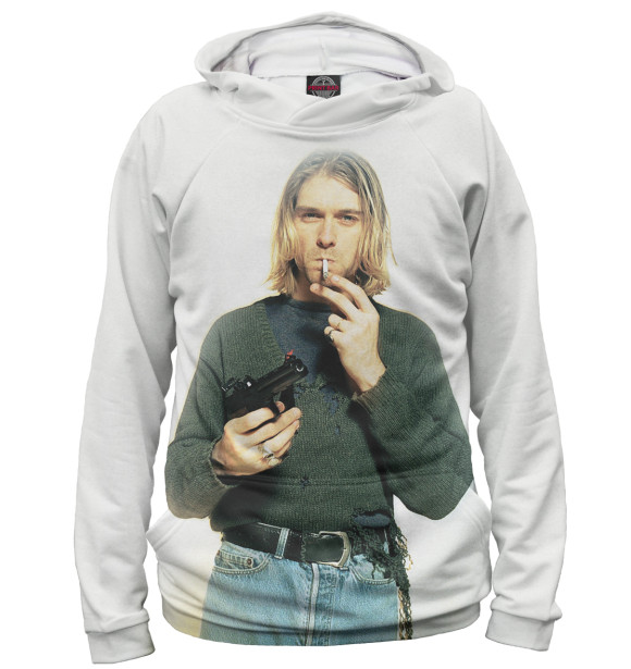 Худи для девочки с изображением Kurt Cobain цвета Белый