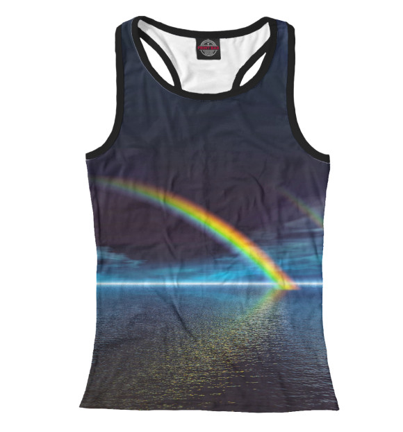 Женская майка-борцовка с изображением Радуга цвета Белый