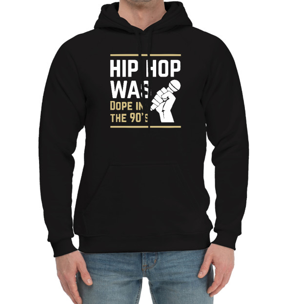 Мужской хлопковый худи с изображением Dope Hip Hop цвета Черный