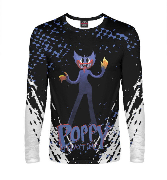 Мужской лонгслив с изображением Poppy Playtime цвета Белый