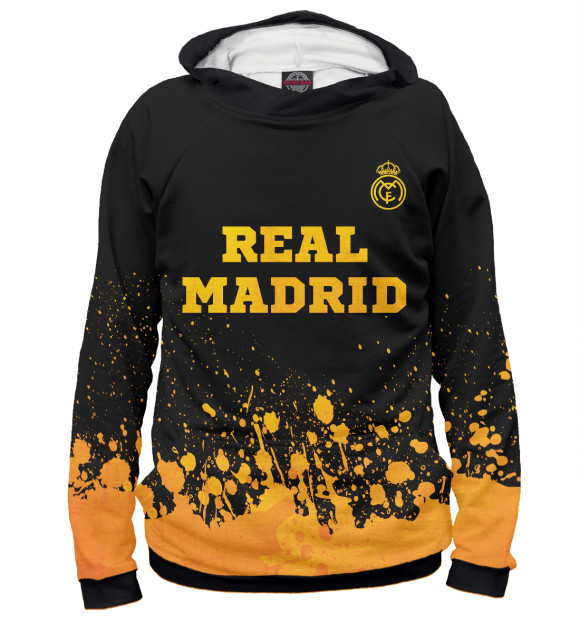 Женское худи с изображением Real Madrid Gold Gradient цвета Белый